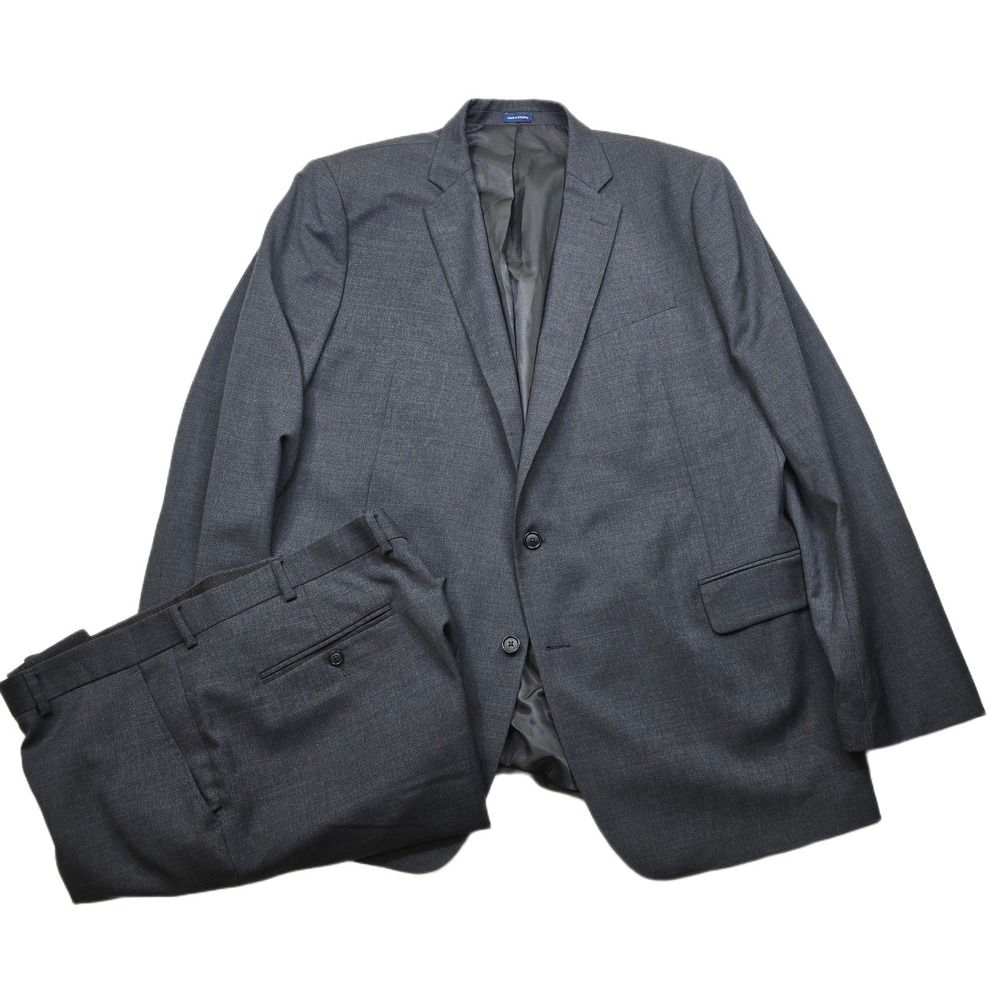 Stafford Super Suit Mens 52L 52 2 Piece Pants 42x31 Gray Fine Wool Classic Fit